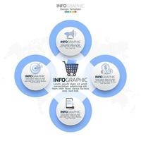 Business circle infographic elements with 4 options or steps. vector