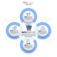 Business circle infographic elements with 4 options or steps. vector