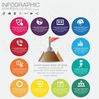 Infographic design template and business concept with 12 options, parts, steps or processes. Can be used for workflow layout, diagram, number options, web design. vector