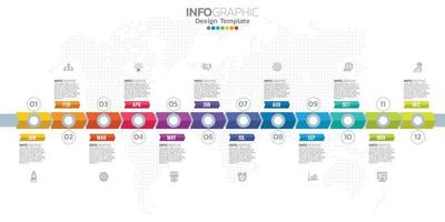 Infographic timeline elements for content, diagram, flowchart, steps, parts, timeline, workflow, chart. vector