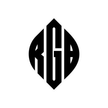 RGB circle letter logo design with circle and ellipse shape. RGB ellipse letters with typographic style. The three initials form a circle logo. RGB Circle Emblem Abstract Monogram Letter Mark Vector. vector