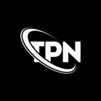 logotipo de tpn. carta tpn. diseño del logotipo de la letra tpn. logotipo de iniciales tpn vinculado con círculo y logotipo de monograma en mayúsculas. tipografía tpn para tecnología, negocios y marca inmobiliaria. vector