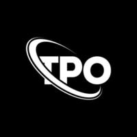 logotipo de tpo. carta tpo. diseño de logotipo de letra tpo. logotipo de iniciales tpo vinculado con círculo y logotipo de monograma en mayúsculas. tipografía tpo para tecnología, negocios y marca inmobiliaria. vector