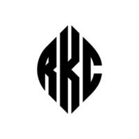 RKC circle letter logo design with circle and ellipse shape. RKC ellipse letters with typographic style. The three initials form a circle logo. RKC Circle Emblem Abstract Monogram Letter Mark Vector. vector