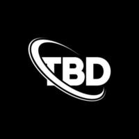 logotipo de TBD. carta por confirmar. diseño del logotipo de la carta tbd. logotipo de iniciales tbd vinculado con círculo y logotipo de monograma en mayúsculas. tipografía tbd para tecnología, negocios y marca inmobiliaria. vector