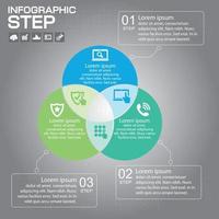 Flat business presentation vector slide template with venn diagram