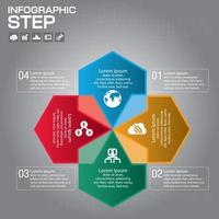 Flat business presentation vector slide template with venn diagram