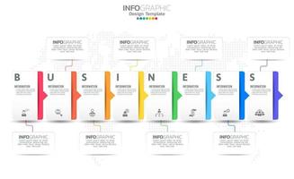 infografía de línea de tiempo con procesos de 8 pasos para presentaciones. vector