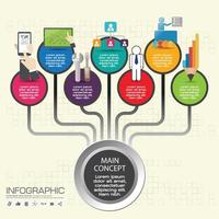 plantilla de línea de tiempo de infografía empresarial pasos coloridos, procesos, piezas, opciones. ilustración vectorial vector