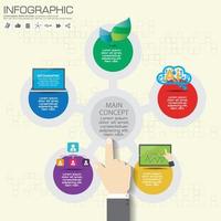 plantilla de línea de tiempo de infografía empresarial pasos coloridos, procesos, piezas, opciones. ilustración vectorial vector