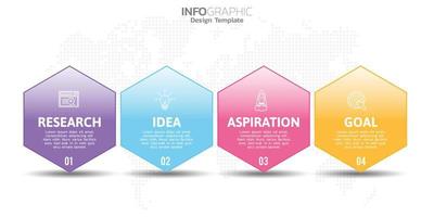 elementos infográficos de 4 pasos para contenido, diagrama, diagrama de flujo, pasos, partes, línea de tiempo, flujo de trabajo, gráfico. vector