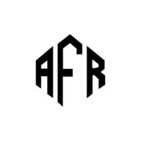 diseño de logotipo de letra afr con forma de polígono. diseño de logotipo en forma de cubo y polígono afr. afr hexágono vector logo plantilla colores blanco y negro. monograma afr, logotipo empresarial y inmobiliario.