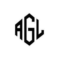 diseño de logotipo de letra agl con forma de polígono. diseño de logotipo en forma de cubo y polígono agl. agl hexagon vector logo plantilla colores blanco y negro. monograma agl, logotipo empresarial y inmobiliario.