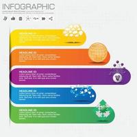 Modern infographic options banner. Business concept with 5 steps, options, parts. Vector background. Can be used for workflow layout, brochure, diagram, chart, number and step up options, web design