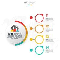 Business circle infographic elements with 4 options or steps. vector