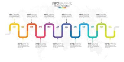 elementos infográficos de línea de tiempo para contenido, diagrama, diagrama de flujo, pasos, partes, línea de tiempo, flujo de trabajo, gráfico. vector