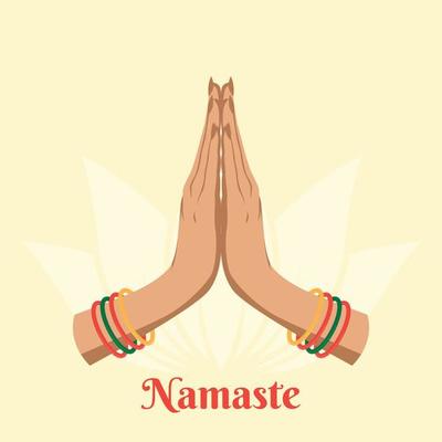 Namaste Vector Art Icons And Graphics For Free Download Illustration Of Karma Depicted With Namaste Indian Women S Hand Greeting Posture Of Namaste With Lotus Flower Illustration Vector
