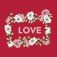 Floral Love illustration on special day for lovers, valentine day, girlfriend, boyfriend, greeting