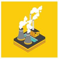 Factory production Illustration in 3D style vector