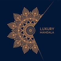 Luxury ornamental mandala design background in gold color vector premium Vector