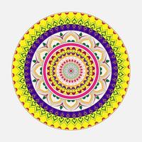 Round multi color with a bright mandala with a flower pattern. vector in illustration