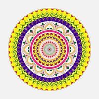 multicolor redondo con un mandala brillante con un patrón de flores. vector en la ilustración