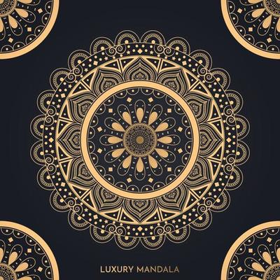 Luxury mandala background with golden elements vector in illustration graphics Premium Vector