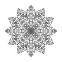 Flower mandala oriental pattern islam arabic indian vector illustration black and white Premium Vector