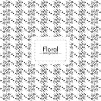 Black white floral elements geometric pattern background vector graphics design Premium Vector
