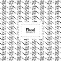 Black white floral elements geometric pattern background vector graphics design Premium Vector