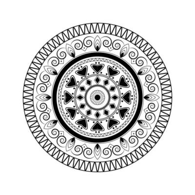 Black and white floral elements mandala design in vector illustration graphics design Premium Vector