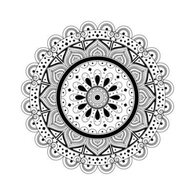 Black and white floral elements mandala design in vector illustration graphics design Premium Vector