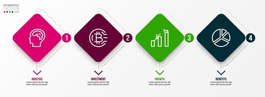 Timeline chart business infographic template. vector