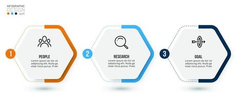 concepto de negocio de plantilla infográfica con paso. vector