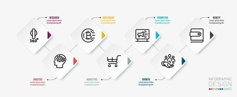 Plantilla de infografía empresarial de gráfico de línea de tiempo. vector