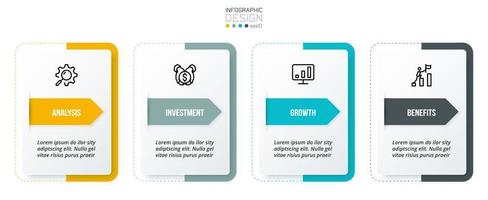 Infographic template business concept with step. vector