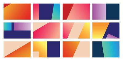 Set of sbstract gradient in vibrant colors. Modern soft background in trendy and vivid style for cover design overlay. vector