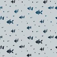 lindo pez mar patrón azul silueta garabato. océano de fondo transparente. textiles para baño. álbum de recortes de papel minimalista para niños. vector