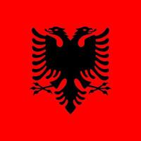 Albania flag, official colors. Vector illustration.