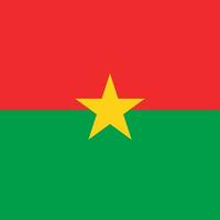 Burkina Faso flag, official colors. Vector illustration.