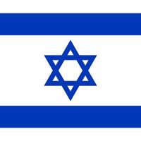 Israel flag, official colors. Vector illustration.