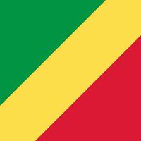 Republic of the Congo flag, official colors. Vector illustration.