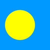 Palau flag, official colors. Vector illustration.