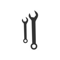 wrench icon black and white vector