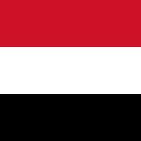 Yemen flag, official colors. Vector illustration.