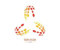 plantilla de diseño de logotipo circular triple vector