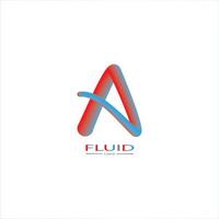 Fluid A Design Logo Vector Template