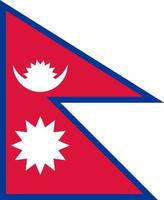 Nepal flag, official colors. Vector illustration.