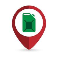 Map pointer with Fuel Canister icon. Vector illustration.