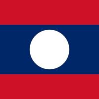 Laos flag, official colors. Vector illustration.